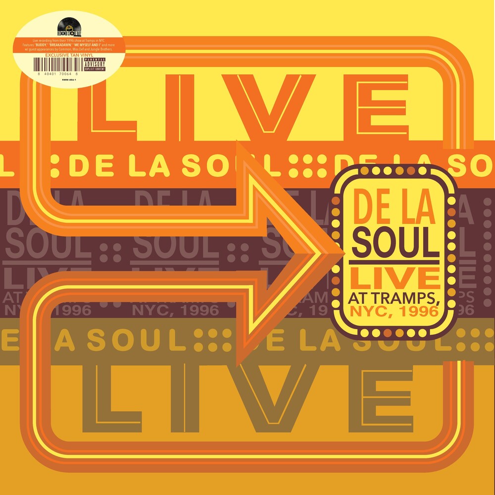 the album cover for De La Soul - Live At Tramps Nyc 1996 (Rsd) [Colored Vinyl] (Ofgv) [Record Store Day] 