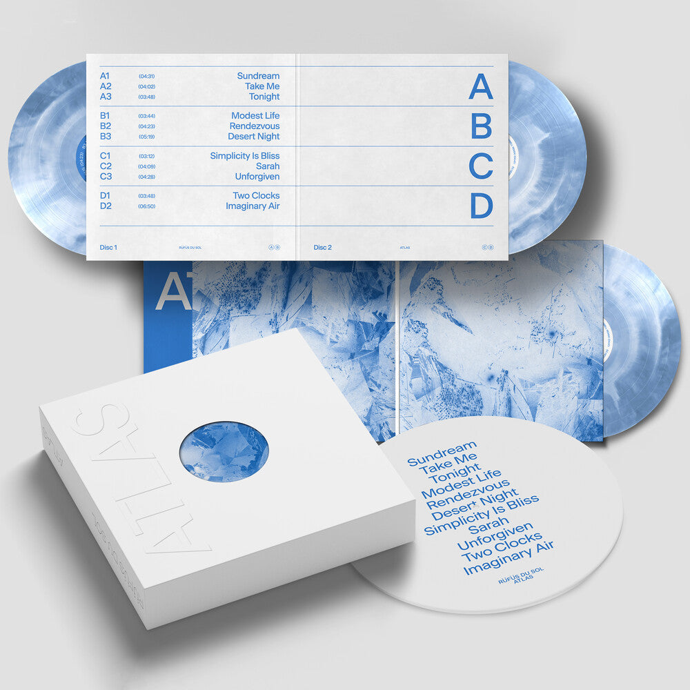 the album cover for Rufus Du Sol - Atlas (10 Year Anniversary) (Blue) (Box) [Colored Vinyl]