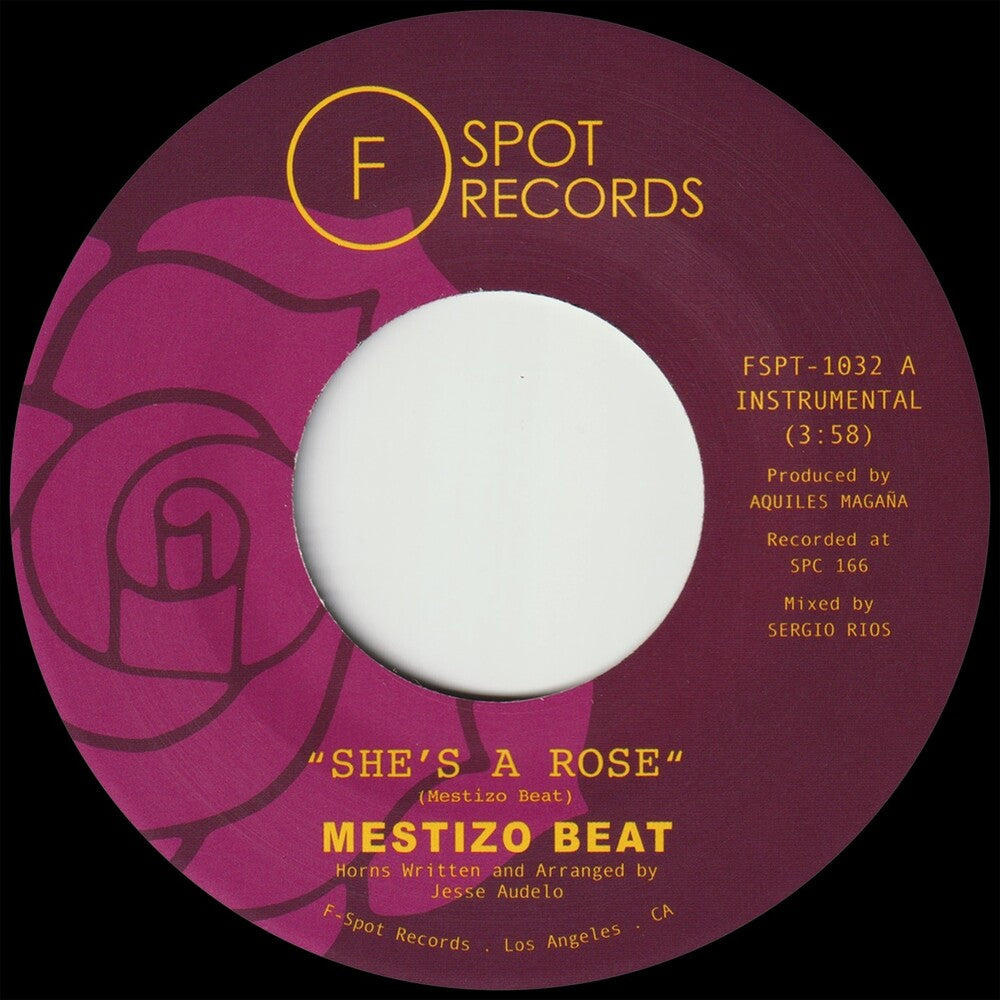 the album cover for Mestizo Beat - She's A Rose B/w Lotsapapa