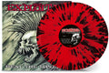 the album cover for The Exploited - Beat The Bastards - Trans Red & Black Splatter