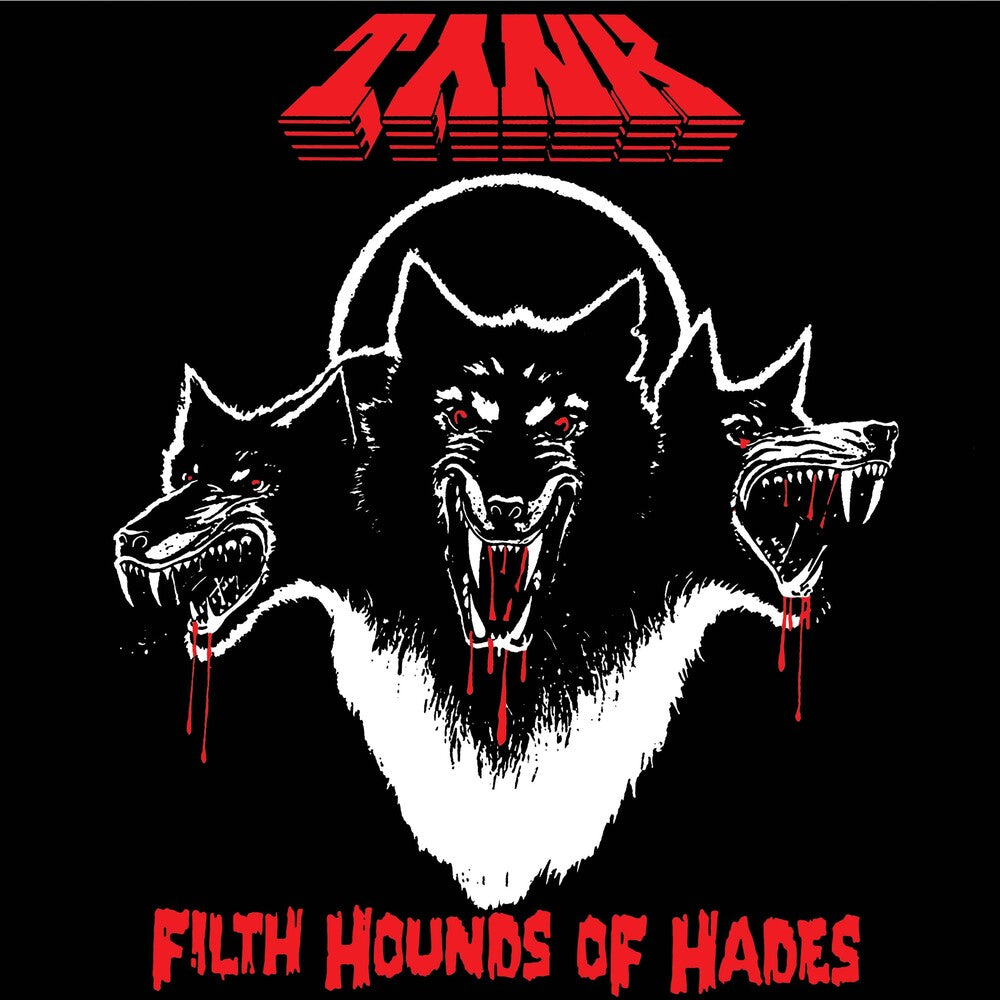 the album cover for Tank - Filth Hounds Of Hades - Red Marble [Colored Vinyl] (Red)