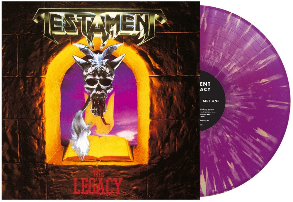 the album cover for Testament - Legacy - Purple W Yellow Splatter [Colored Vinyl] (Purp)