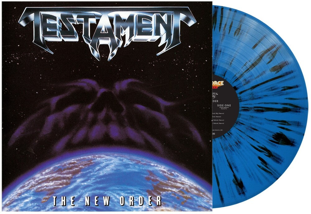 the album cover for Testament - New Order - Cyanide Blue W Black Splatter (Blk)