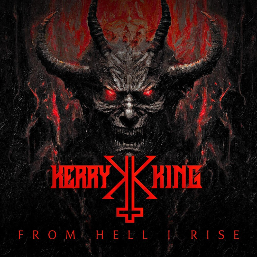 the album cover for Kerry King - From Hell I Rise [Indie Exclusive Black, Dark Red Marble LP]