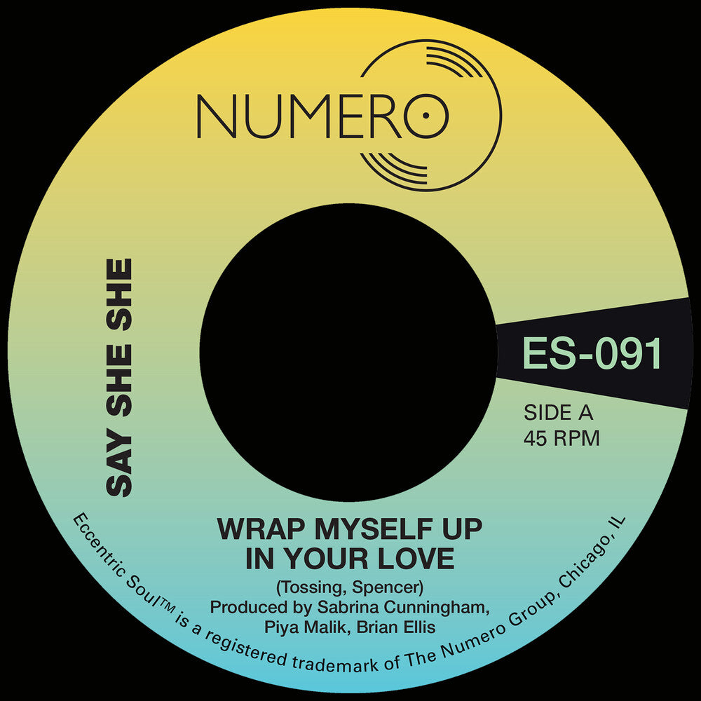 the album cover for Say She She & Jim Spencer - Wrap Myself Up In Your Love (Blk)