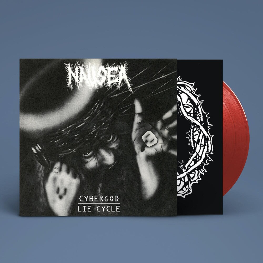 the album cover for Nausea - Cybergod / Lie Cycle [Clear Vinyl] (Red)
