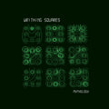 the album cover for Writhing Squares - Mythology (Blk)