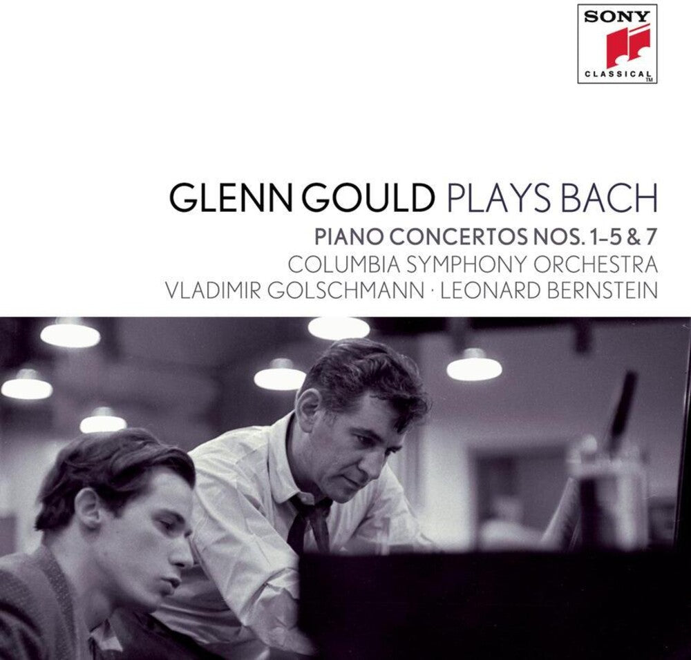 the album cover for Bach JS / Glenn Gould - Plays Bach: Piano Concertos Nos 1-5