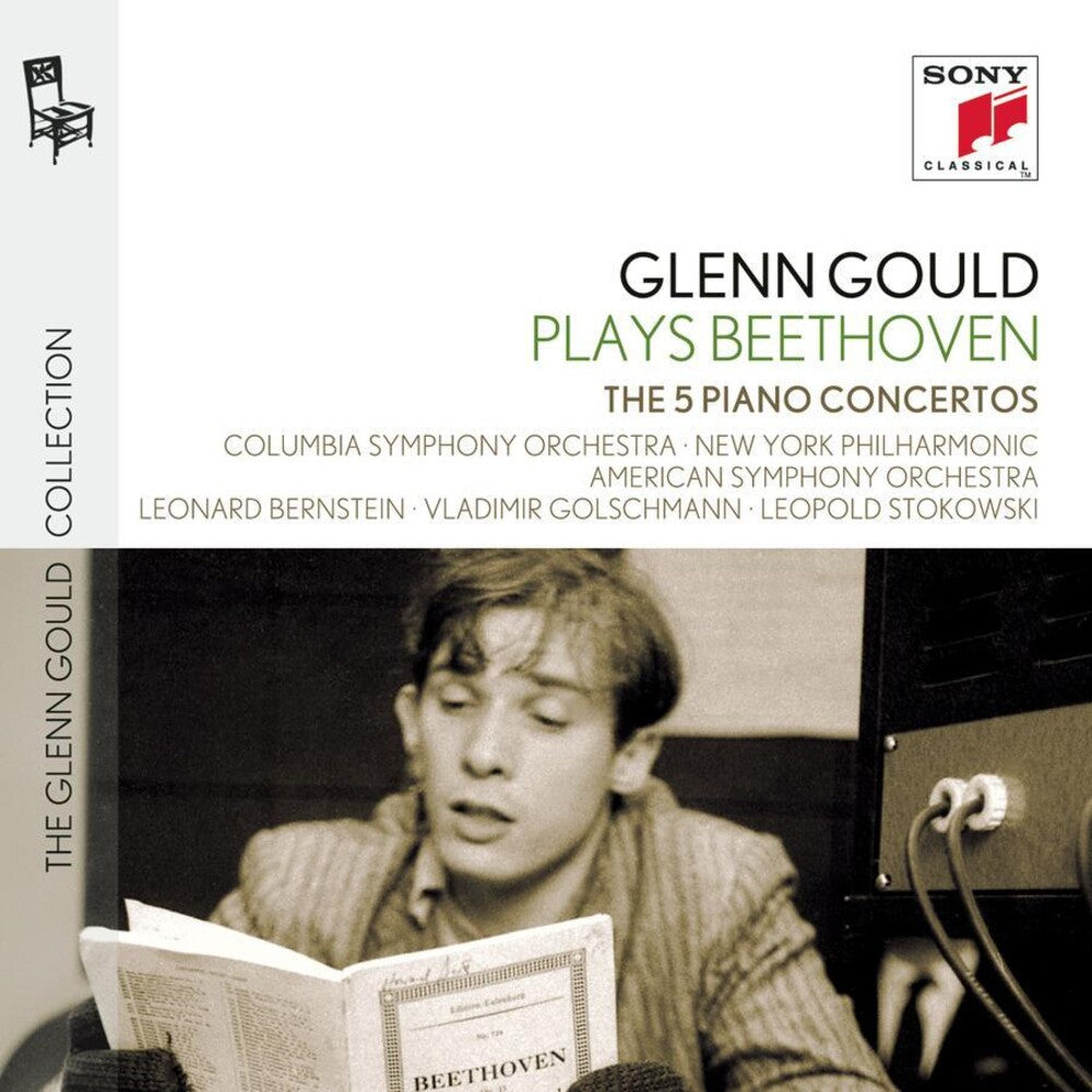 the album cover for Glenn Gould - Plays Beethoven: The 5 Piano Concertos