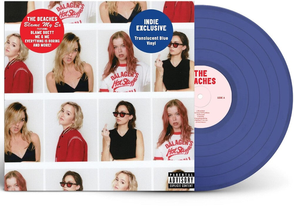 the album cover for The Beaches - Blame My Ex [Indie Exclusive Transparent blue LP]