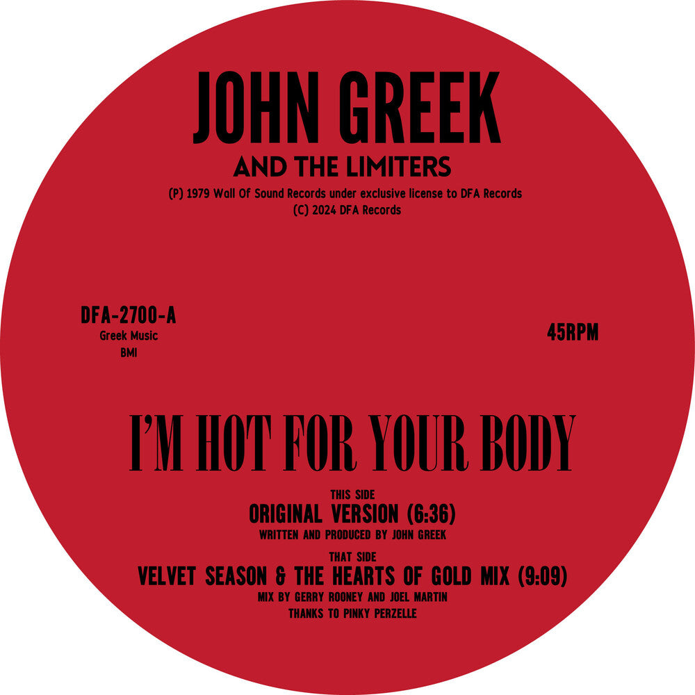 the album cover for John Greek  & Limiters - I'm Hot For Your Body