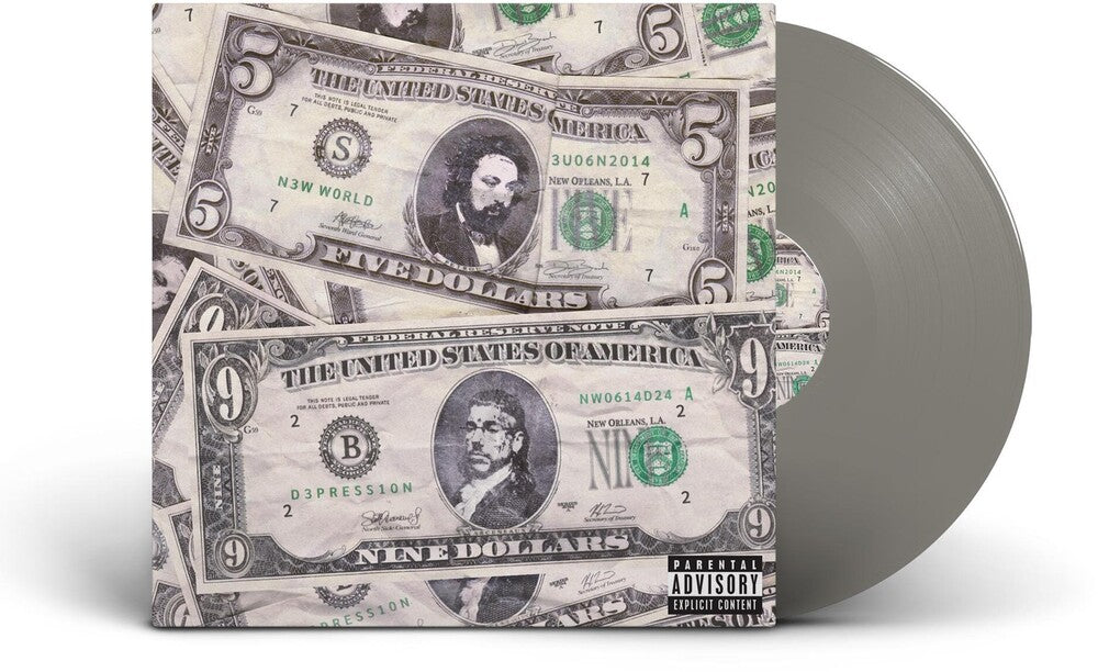 the album cover for $UICIDEBOY$	 - NEW WORLD DEPRESSION	 [Indie Exclusive Opaque Grey LP]