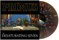the album cover for Primus - Desaturating Seven (Midnight Rainbow/ 7th Anniversary Edition) [Gold Foil Stamping/Midnight Rainbow Splatter LP]