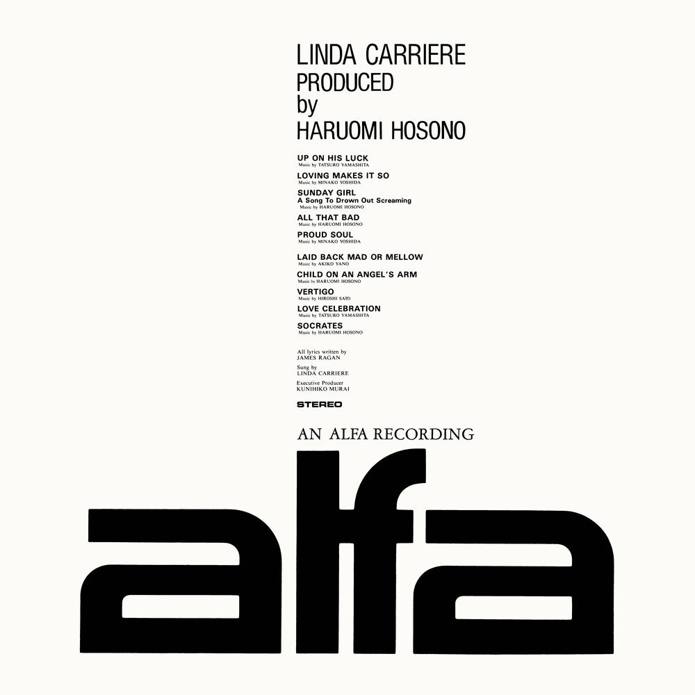 the album cover for Linda Carriere - Produced By Haruomi Hosono