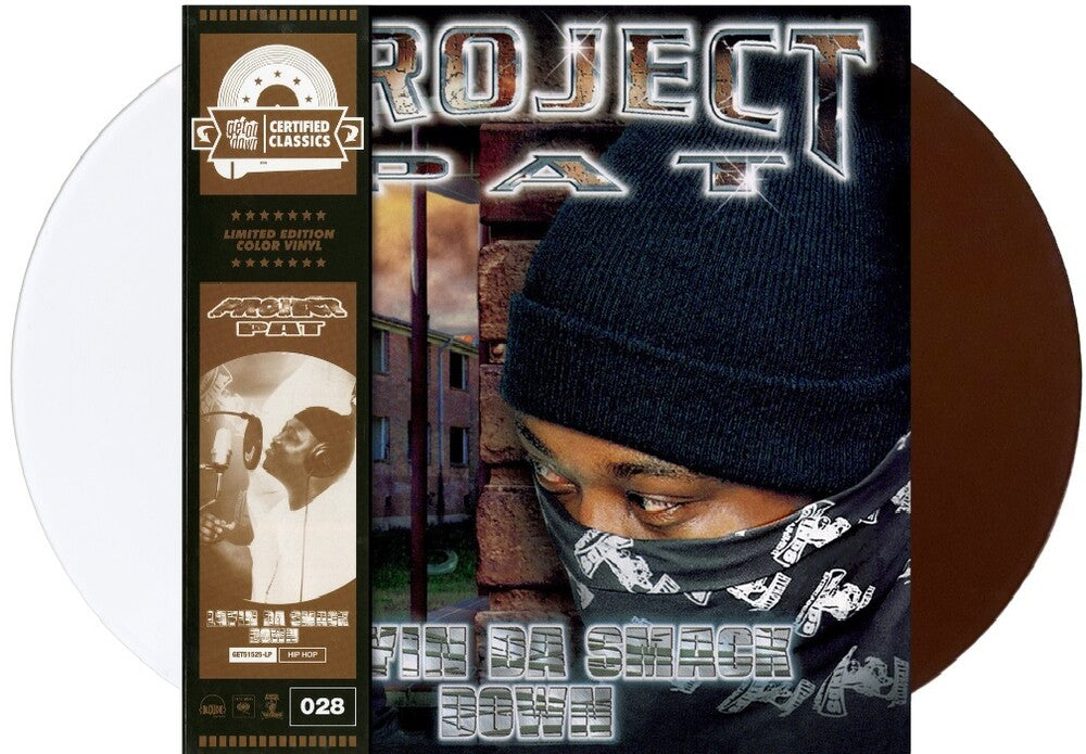 the album cover for Project Pat - Layin' Da Smack Down (Brwn) [Colored Vinyl] (Gate) [Limited Edition]