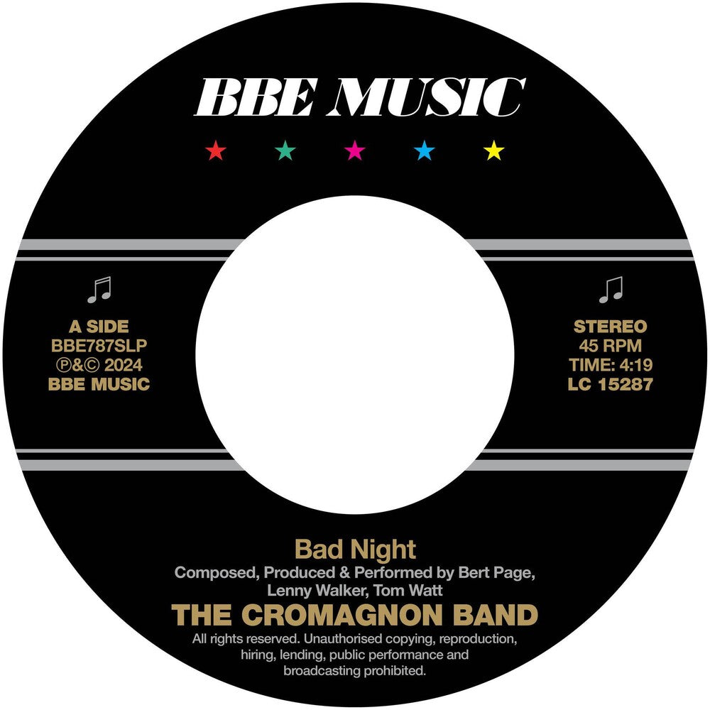 the album cover for Cromagnon Band - Bad Night / Quadrant