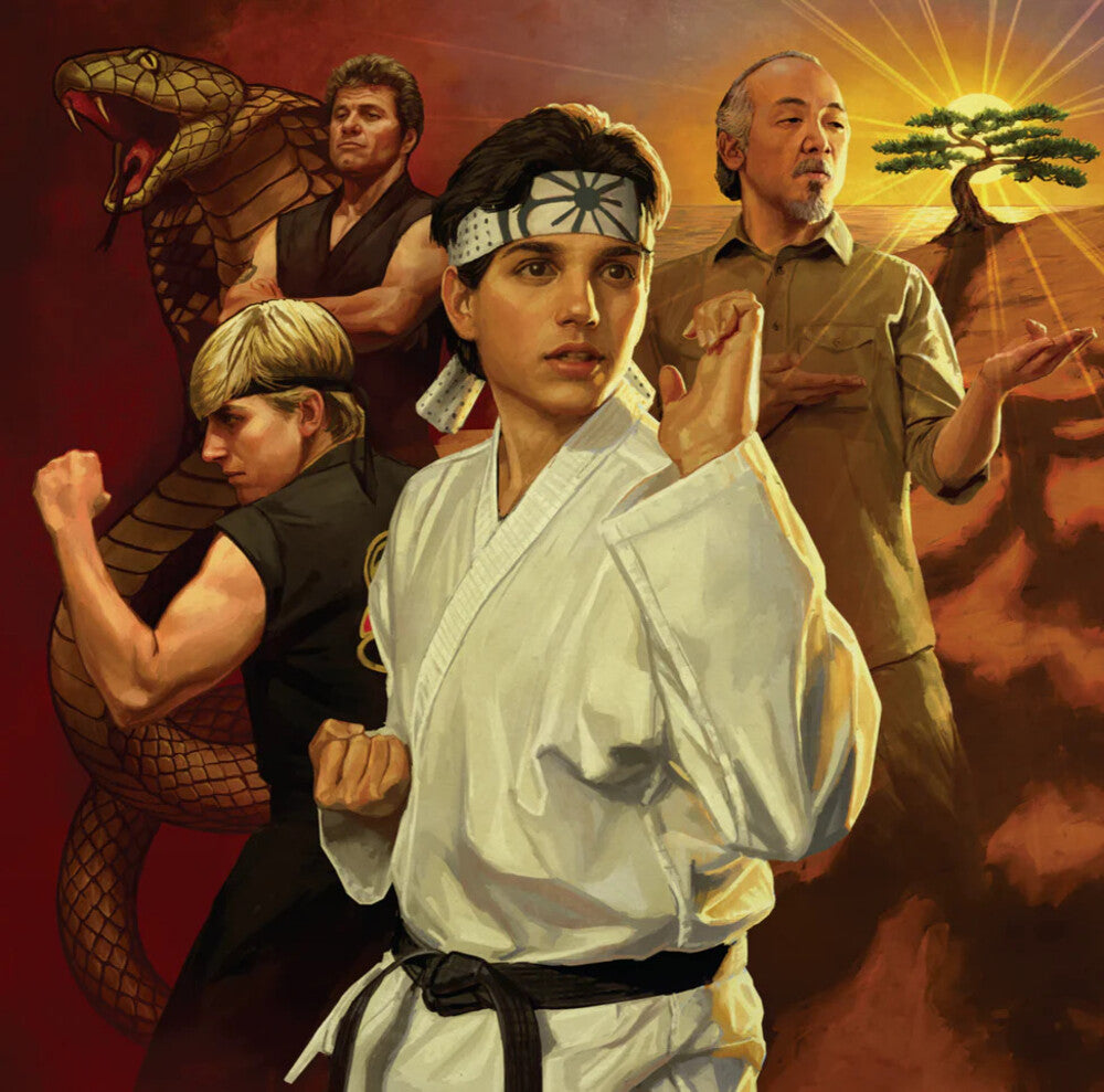 the album cover for Bill Conti  (Colv) (Cvnl) (Aniv) - Karate Kid 40th Anniversary - O.S.T. [Colored Vinyl] [Clear Vinyl]