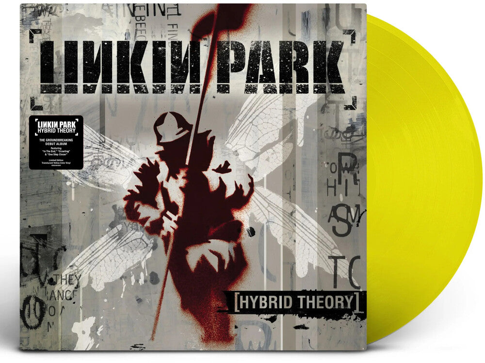 the album cover for Linkin Park - Hybrid Theory - Translucent Yellow Colored Vinyl
