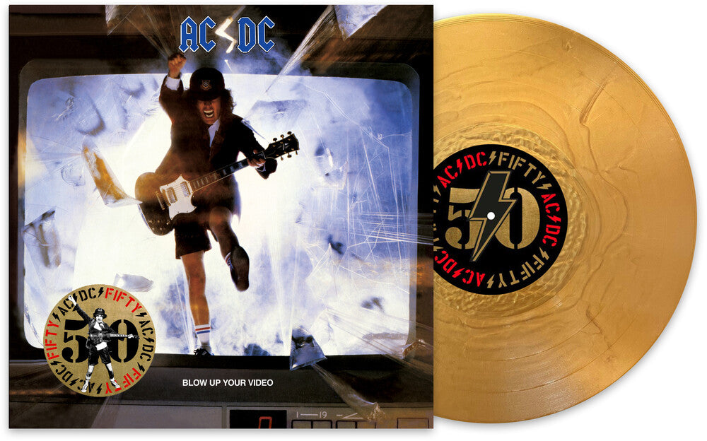 the album cover for AC/DC - Blow Up Your Video (50th Anniversary) [Colored Vinyl] (Gol)