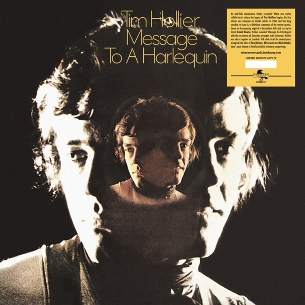 the album cover for Tim Hollier - Message To A Harlequin