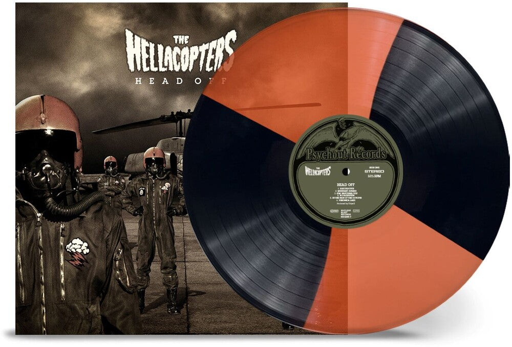 the album cover for Hellacopters - Head Off - Trans Orange Black [Colored Vinyl]