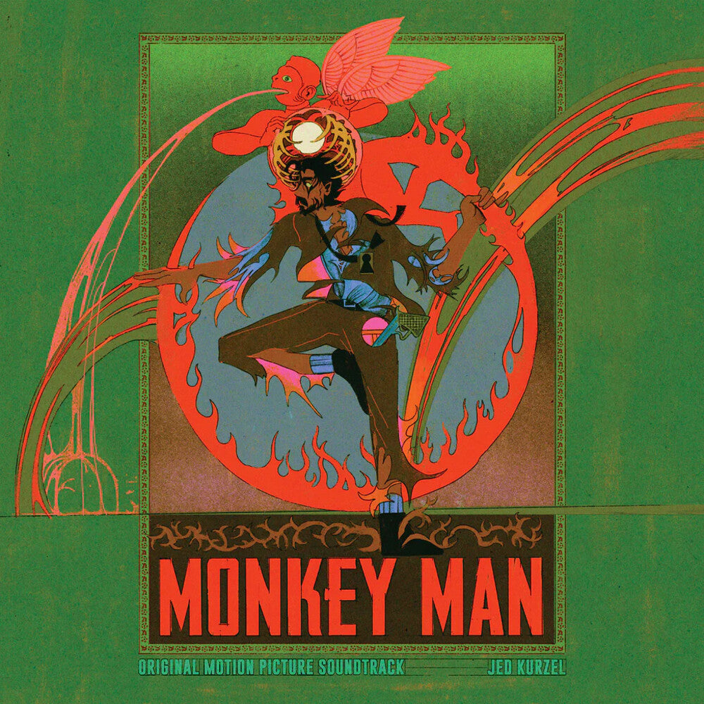 the album cover for Jed Kurzel  (Blk) (Colv) (Gate) (Red) - Monkey Man - O.S.T. (Blk) [Colored Vinyl] (Gate) (Red)