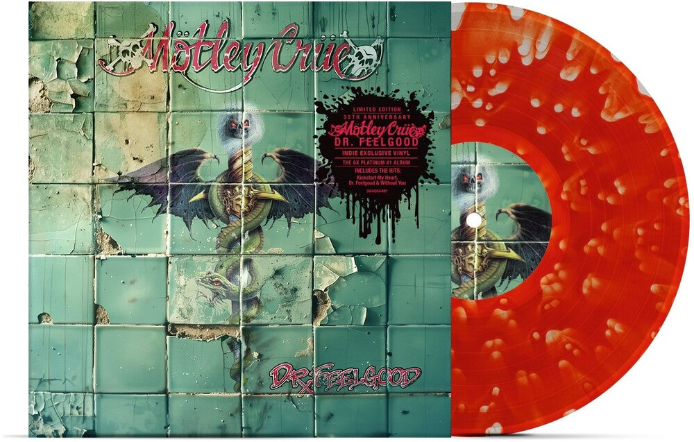 the album cover for Motley Crue - Dr. Feelgood (35th Anniversary) [Red/Ghostly Clear LP]