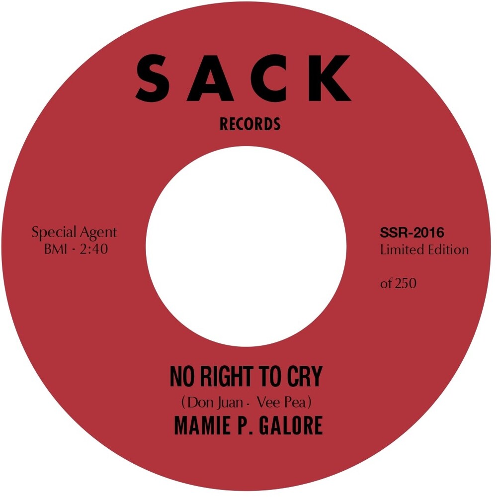 the album cover for Mamie Galore  P. - No Right To Cry B/W Do It Right Now