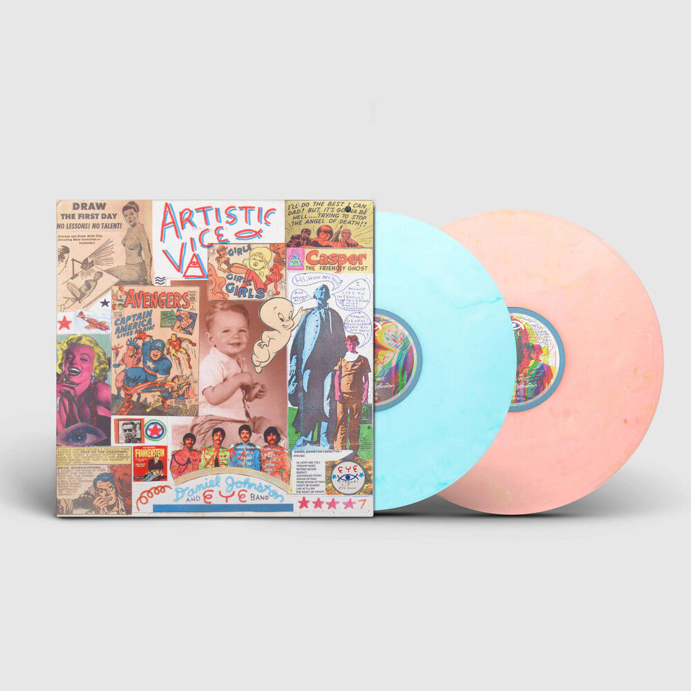 the album cover for Daniel Johnston - Artistic Vice [Disc 1 - Light Blue, disc 2- Peach Swirl]