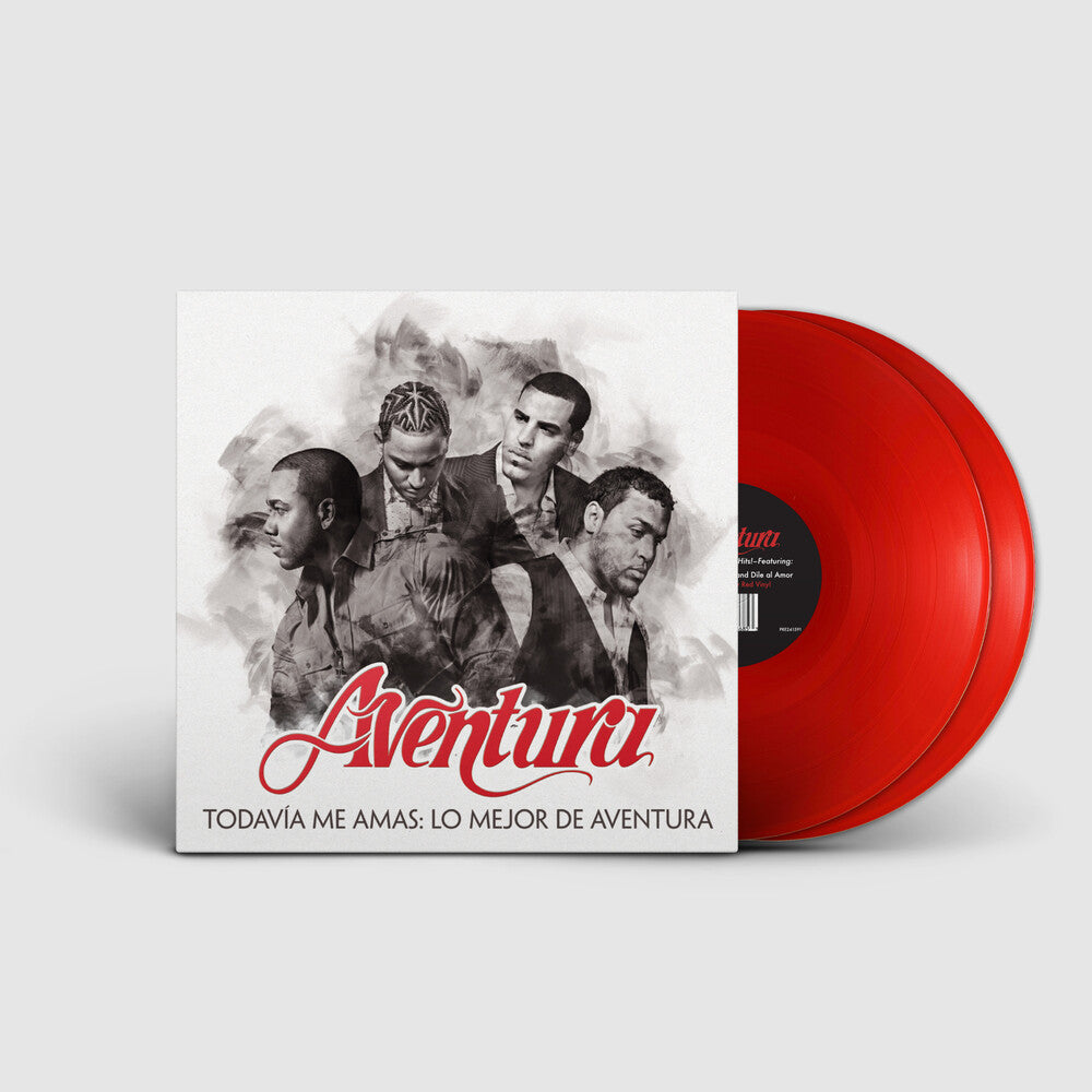 the album cover for Aventura - Todavia Me Amas: Lo Mejor de Aventura (Greatest Hits) [LP Ruby red]