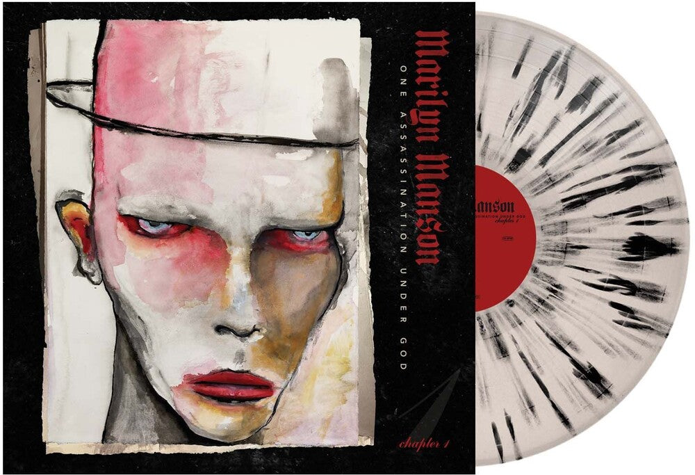 the album cover for Marilyn Manson - One Assassination Under God - Chapter 1 [Indie Exclusive Bone Black Splatter LP]