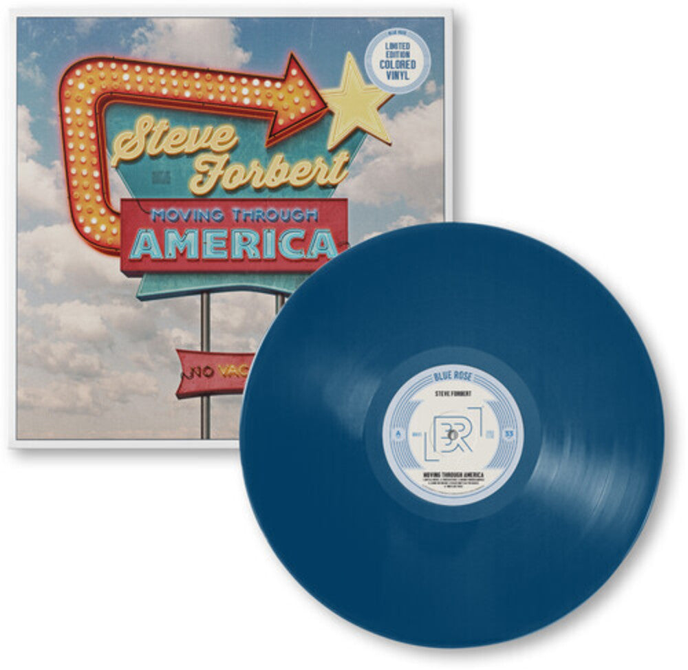 the album cover for Steve Forbert - Moving Through America (Blue) (Blue) [Colored Vinyl]