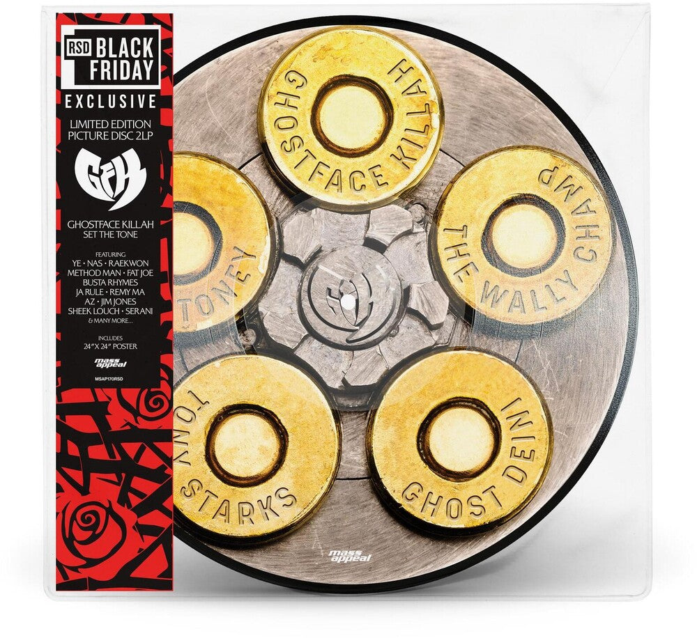the album cover for Ghostface Killah - Set The Tone (Guns &amp; Roses) - RSD Picture Disc Edition [RSD Black Friday 2024]