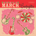 the album cover for The Surfrajettes - Surfrajettes Marshmallow March / All I Want For