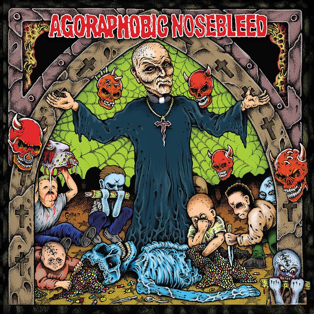 the album cover for Agoraphobic Nosebleed - Altered States of America - [Electric Blue With Rainbow Splatter LP]