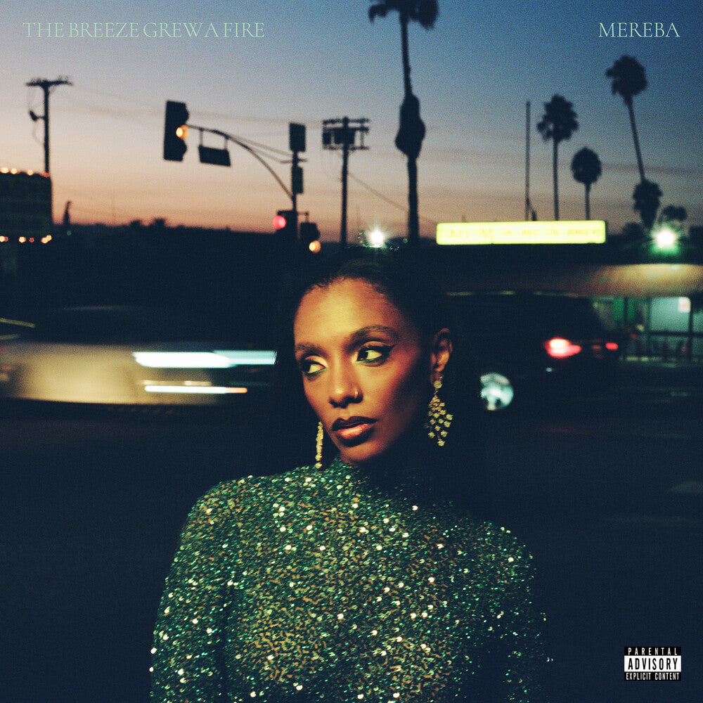 the album cover for Mereba - Breeze Grew A Fire (Blue) [Colored Vinyl]