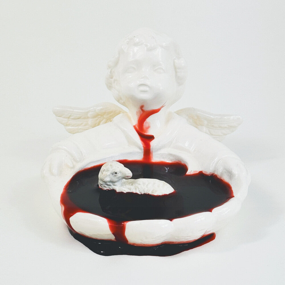 the album cover for Counterparts - Heaven Let Them Die [LP Blood Red &amp; White Aside/Bside w/ Black Splatter]