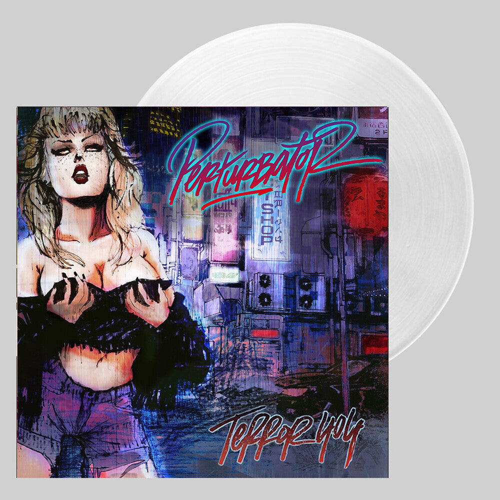 the album cover for Perturbator - Terror 404 [Clear Vinyl] (Uk)