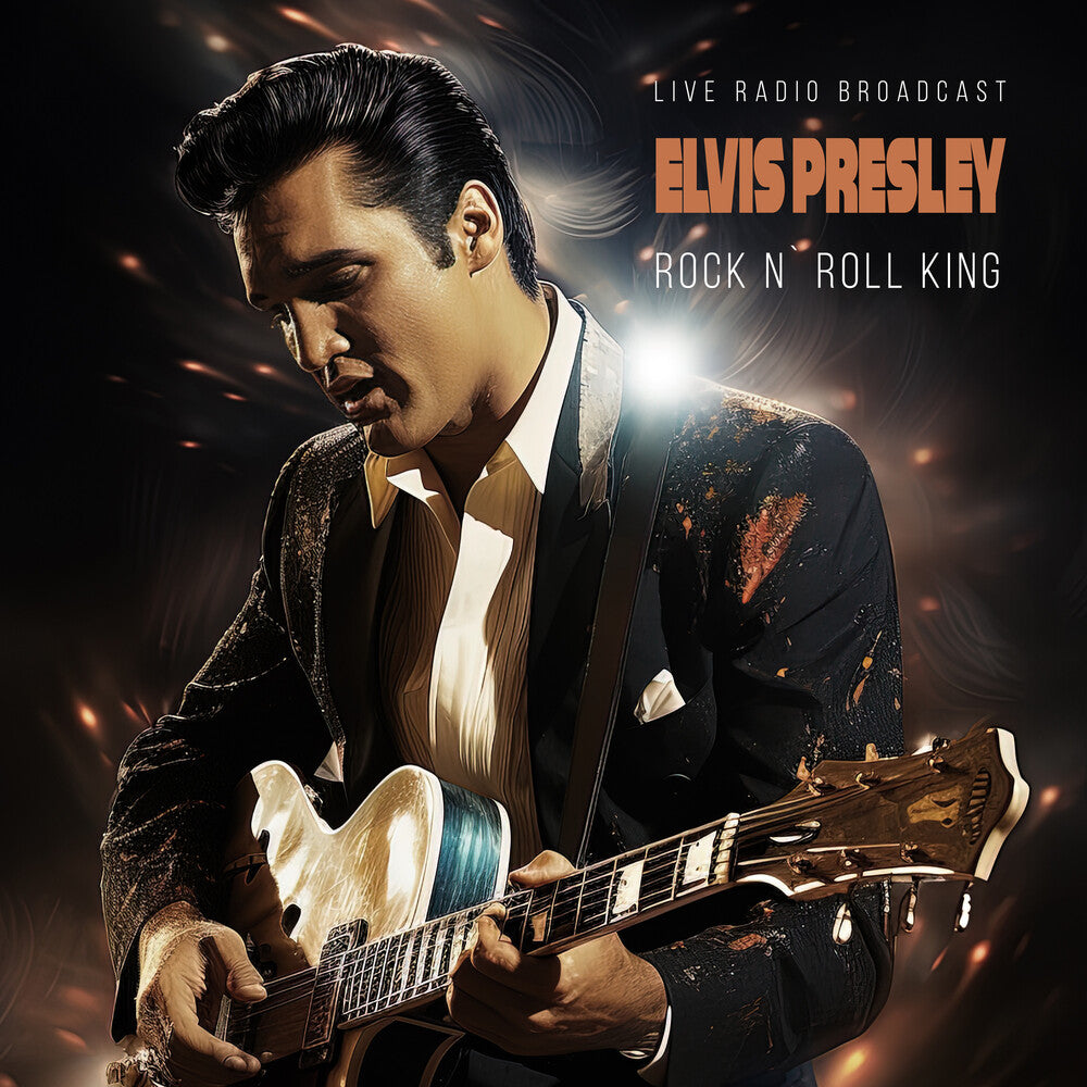the album cover for Elvis Presley - Rock N Roll King - Live 1974 / 1976 (Blue) [Colored Vinyl]