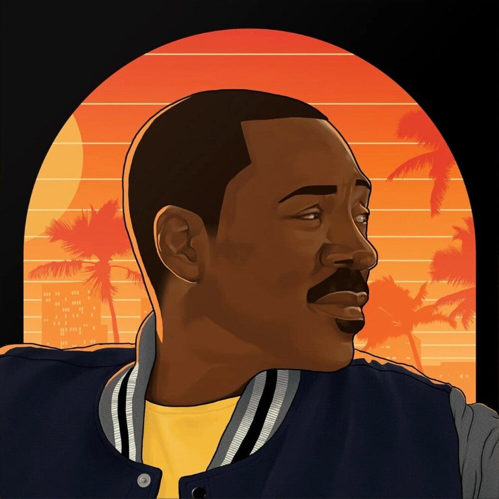 the album cover for Various Artists - Beverly Hills Cop: Axel F (ost From the Netflix Film) (2lp/black & Yellow Splatter Vinyl)