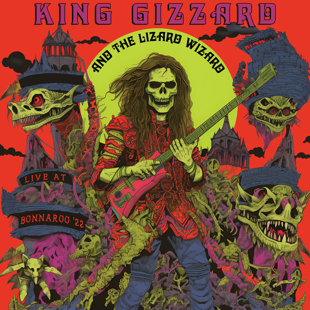 the album cover for King Gizzard & The Lizard Wizard - Live At Bonnaroo 22 - Red & Yellow [Colored Vinyl] (Gate)