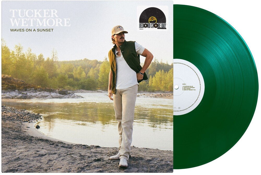the album cover for Tucker Wetmore - Waves On A Sunset [Colored Vinyl] (Ep) (Grn) [Record Store Day]