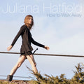 the album cover for Juliana Hatfield - How To Walk Away - White & Turquoise On Clear Base