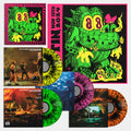 the album cover for King Gizzard & The Lizard Wizard - KING GIZZARD - LIVE IN AUSTIN '24 [ 4LP Neon Colors Vinyl w/ Black Splatter]