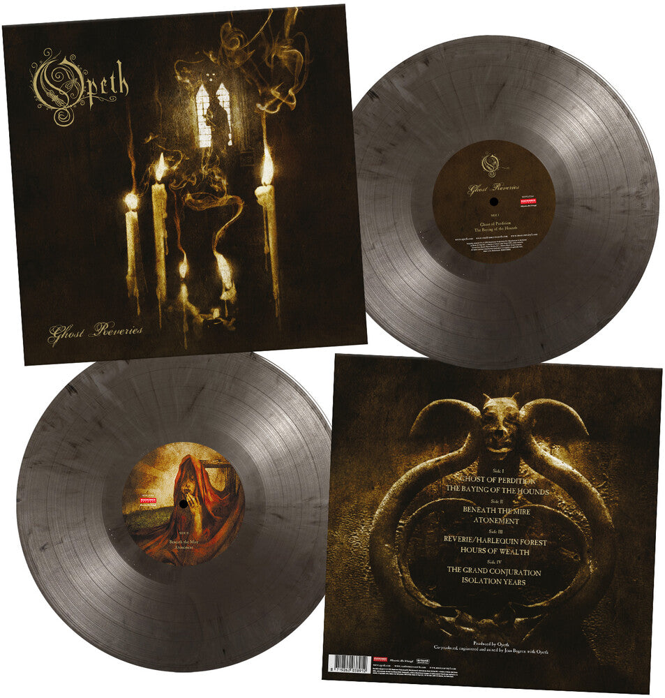 the album cover for Opeth - Ghost Reveries - Limited 180-Gram Black & Silver Marble Colored Vinyl with Poster