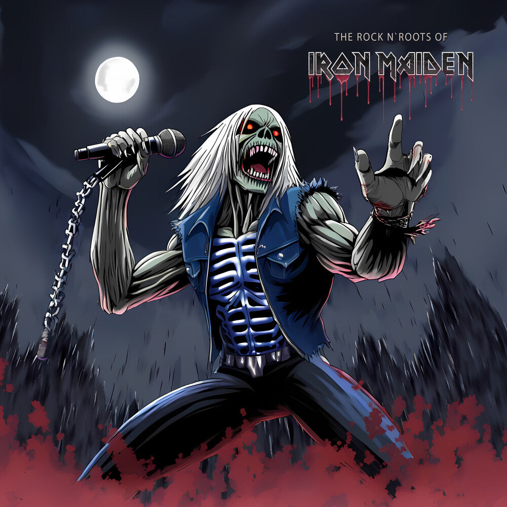 the album cover for Iron Maiden - Rock N Roots Of [Clear Vinyl] [Limited Edition] (Red)