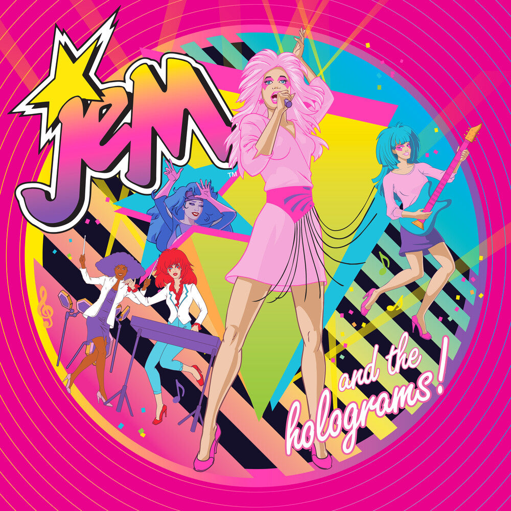 the album cover for Jem And The Holograms - Jem And The Holograms (Deluxe) [Neon Pink Vinyl]