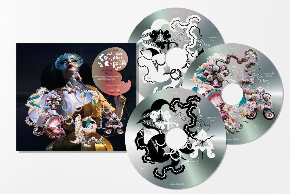 the album cover for Bjork - Cornucopia: Live [2CD and DVD]