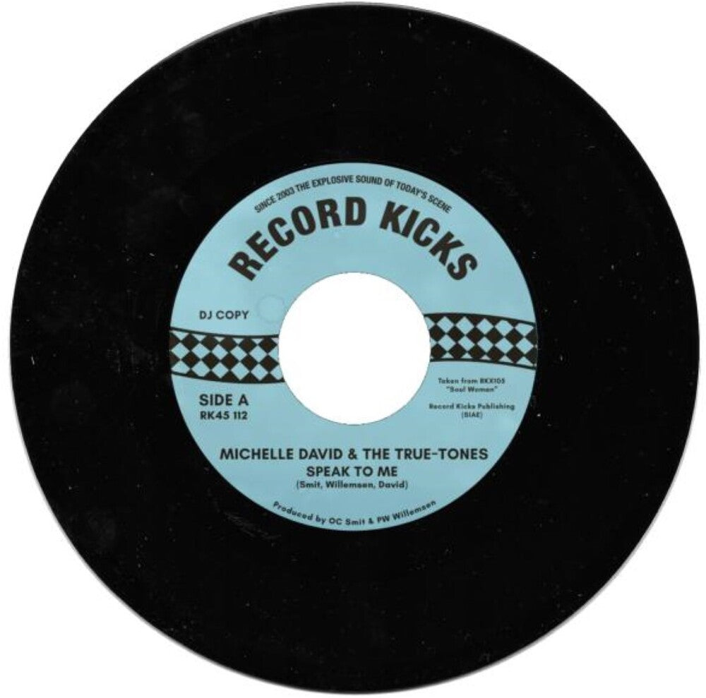 the album cover for Michelle David  & True-Tones - Speak To Me / Running