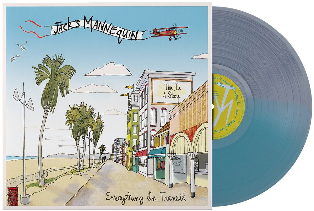 the album cover for Jack's Mannequin - Everything In Transit [Indie Exclusive Blue Colored Vinyl]